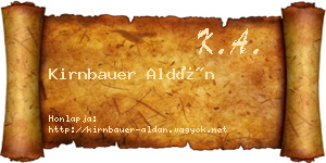 Kirnbauer Aldán névjegykártya